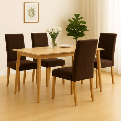 Roodra Creations Velvet 1 Seater Chair Plain Cover(Pack of 4 Grey)