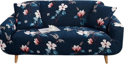 VARIKSH HOMES Polyester Floral 3 Seater Sofa Cover(Blue Pack of 1)