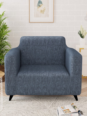 Story@home Polyester 1 Seater Sofa Plain Cover(Pack of 1 Grey)