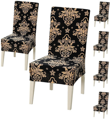 QUIRKYHUB Polycotton Geometric 6 Seater Chair Cover(Brown Pack of 6)