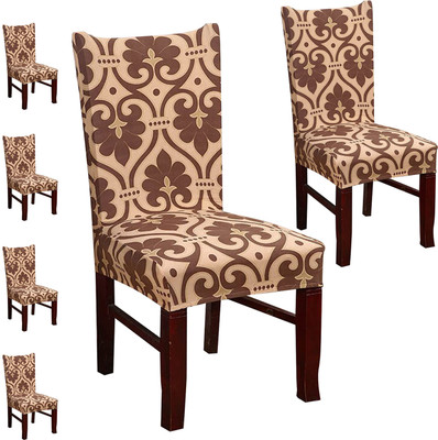 Winkel Polyester Plain 6 Seater Chair Cover(Red Pack of 6)