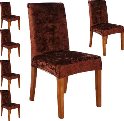 QUIRKYHUB Polycotton 1 Seater Chair Plain Cover(Pack of 6 Brown)