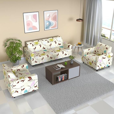 Lakhdata Polyester Floral 3+1+1 Seater Sofa Cover(multicolor Pack of 3)