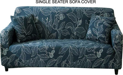 HOUSE OF QUIRK Polyester 1 Seater Sofa Checkered Cover(Pack of 1 Blue)