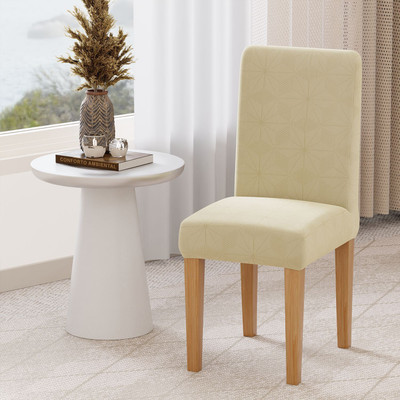 lukzer Jacquard 1 Seater Chair Plain Cover(Pack of 1 Pastel Yellow Starlight)