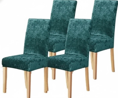 Sheikh Decore Cotton 1 Seater Chair Plain Cover(Pack of 4 GREEN)