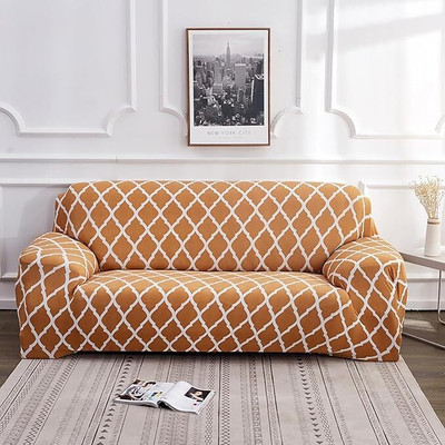 papsun Polyester 3 Seater Sofa Floral Cover(Pack of 1 Beige)