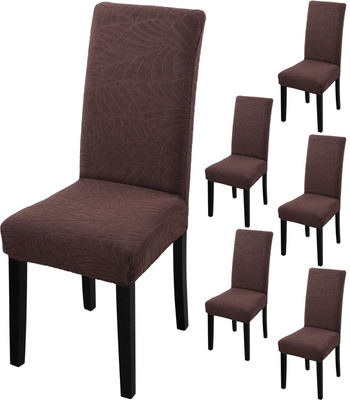 Pinkleaf Polycotton 6 Seater Chair Plain Cover(Pack of 6 premium soft fabric, Coffee)