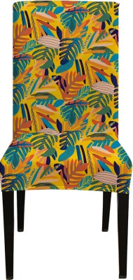 Eleganta Polyester Floral Chair Cover(Yellow Pack of 1)