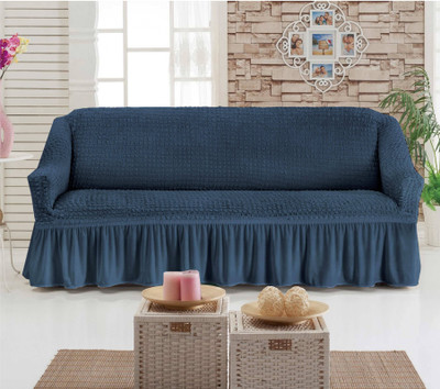Multitex Polyester Plain 3 Seater Sofa Cover(Blue Pack of 1)