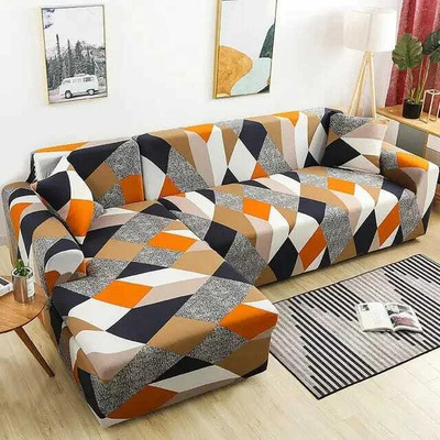 TONY STARK Polycotton Plain 3+3 Seater L-Shape Sofa Cover(Multicolor Pack of 1)