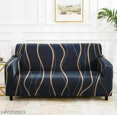 papsun Polyester 3 Seater Sofa Floral Cover(Pack of 1 Blue)