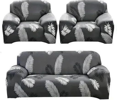 LA MANTTA Polyester 3+1+1 Seater Sofa Floral Cover(Pack of 3 0013)