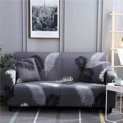 Star Weaves Polyester Floral 3 Seater Sofa Cover(Grey Pack of 1)