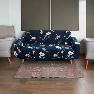 DFH Polyester Floral 3 Seater Sofa Cover(Multicolor Pack of 1)