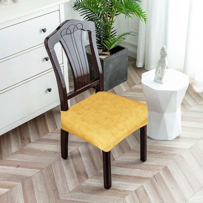 FABANE Polycotton Abstract 1 Seater Chair Cover(Yellow Pack of 4)