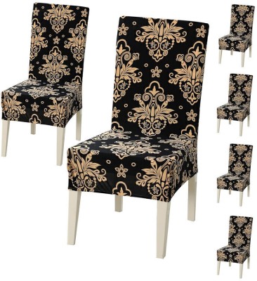 VARIKSH HOMES Polycotton Floral Chair Cover(Brown Pack of 8)