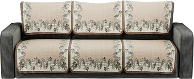 KUBER INDUSTRIES Cotton 3 Seater Sofa Abstract Cover(Pack of 6 Yellow, Brown)