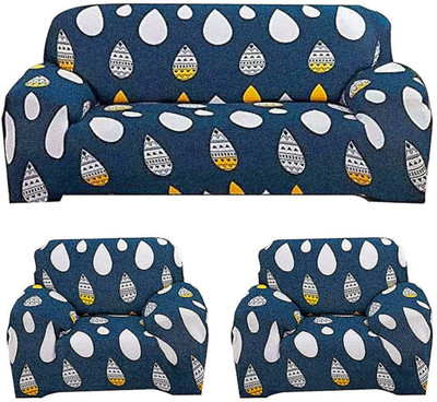 papsun Polyester 3+1+1 Seater Sofa Floral Cover(Pack of 1 Blue Drop)