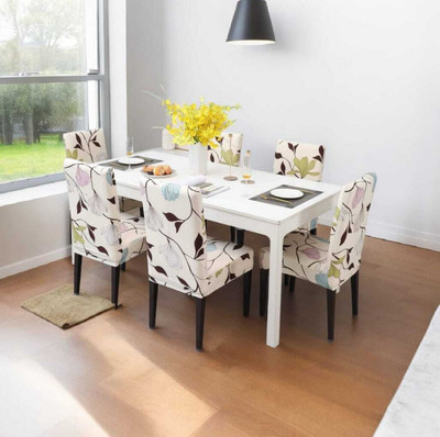 vinsano Polycotton 1 Seater Chair Geometric Cover(Pack of 4 Multicolor)