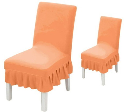 VRSS Polyester Plain 1 Seater Chair Cover(ORANGE Pack of 4)