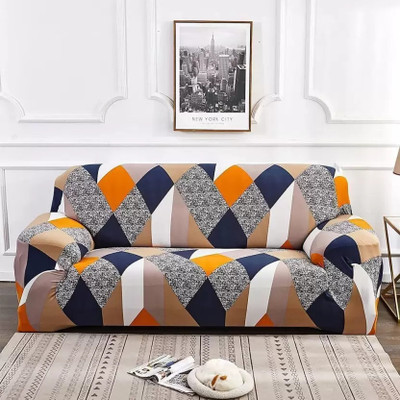NAYISHI Polyester Geometric 3 Seater Sofa Cover(Multicolor Pack of 1)
