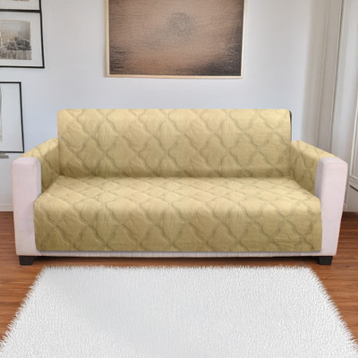 Cortina Velvet 2 Seater Sofa Plain Cover(Pack of 1 Beige)