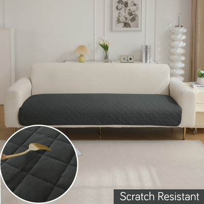 HOKiPO Polyester Plain 1 Seater Sofa Cover(Grey Pack of 1)