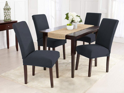 LAZI Polycotton 1 Seater Chair Plain Cover(Pack of 4 Grey)