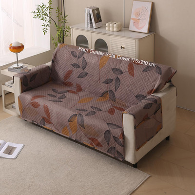 HOUSE OF QUIRK Polyester 4 Seater Sofa Plain Cover(Pack of 1 Dusky Leaf)