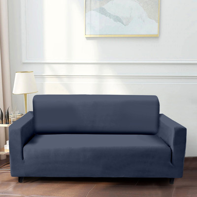 Cortina Polyester Plain 2 Seater Sofa Cover(Grey Pack of 1)