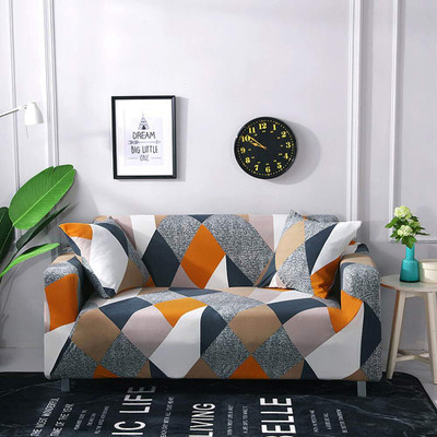 Quirky Home Polyester Abstract 3+1+1 Seater Sofa Cover(Multicolour Pack of 1)