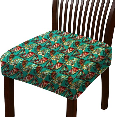 LAZI Polyester Floral Chair Cover(Green Floral Pack of 6)