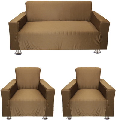 e1.88 Polyester Plain 3+1+1 Seater Sofa Cover(YELLOW Pack of 3)