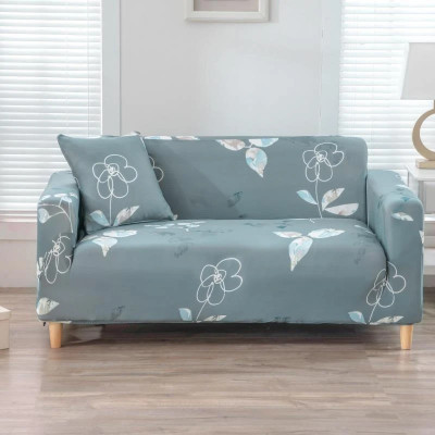 Flipkart SmartBuy Polycotton 3 Seater Sofa Floral Cover(Pack of 1 Smokey Grey)
