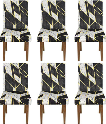 KUBER INDUSTRIES Polyester Checkered 1 Seater Chair Cover(Black Pack of 6)