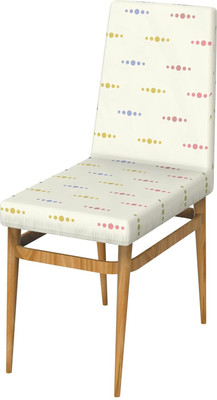 MY ARMOR Polyester Geometric 1 Seater Chair Cover(White Dots Pattern Pack of 1)