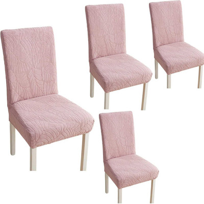 Garg Trading Comp Polycotton Abstract 4 Seater Chair Cover(Pink Pack of 4)