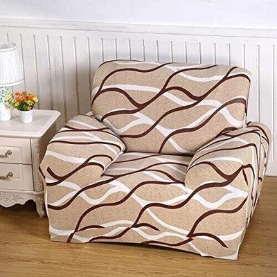 FurShine Polyester Checkered 1 Seater Sofa Cover(Multicolor Pack of 1)