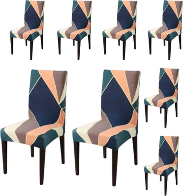 Aranaya Decore Polycotton Abstract 1 Seater Chair Cover(Multicolor Pack of 8)