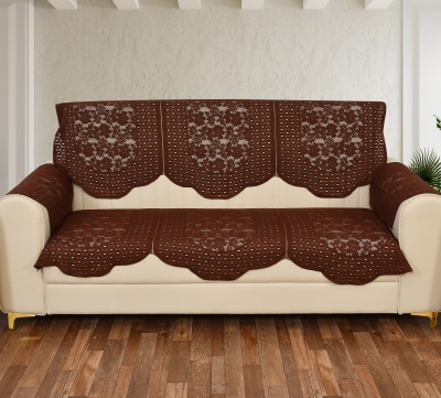 Bigger fish Polycotton Floral Sofa Cover(Brown Pack of 8)