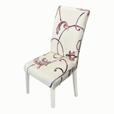 Magic Cover Polyester Abstract 1 Seater Chair Cover(White Pack of 1)