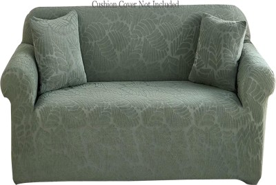 Magic Cover Jacquard Floral Sofa Cover(Pastel Green Pack of 1)