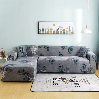 lukzer Polyester Abstract 3 Seater Sofa Cover(Grey Pack of 1)