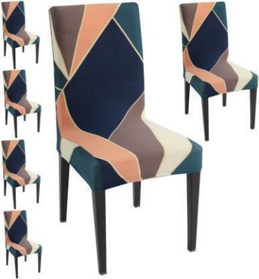 Gouri Polycotton Geometric Chair Cover(Multicolor Pack of 6)