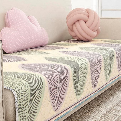 lukzer Polyester Floral 1 Seater Sofa Cover(Reversible Ocean Breeze Pattern Sofa Mat Pack of 1)