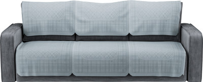 KUBER INDUSTRIES Cotton Checkered 3 Seater Sofa Cover(Grey Pack of 6)