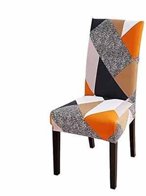 DFH Polyester Abstract Chair Cover(Strechable Dining Chair cover, Multi Pack of 1)
