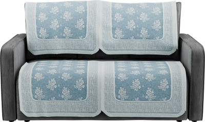 KUBER INDUSTRIES Cotton 2 Seater Sofa Floral Cover(Pack of 4 Blue)