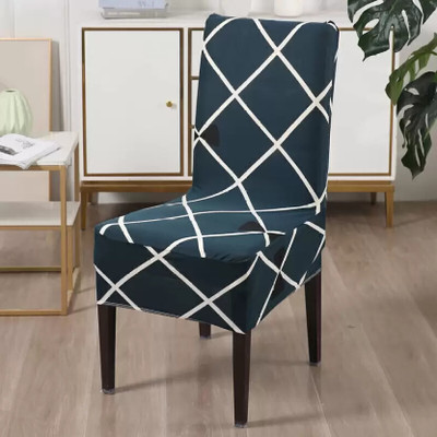 papsun Polyester Geometric 1 Seater Chair Cover(Blue Pack of 1)
